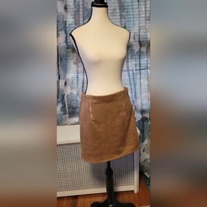 Tan Suede Mini Skirt